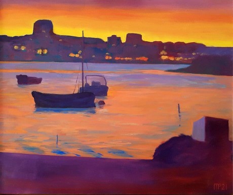 Purple Portimao, olieverf op katoen, 55x46cm, 2021